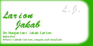larion jakab business card